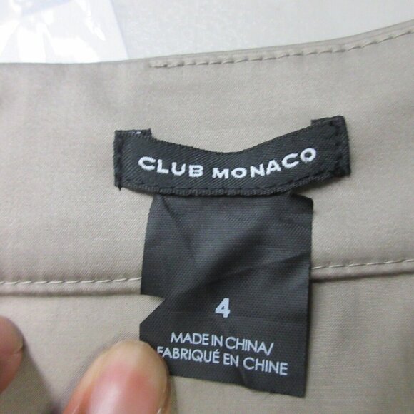 Club Monaco Pencil Skirt 4 Beige Mini Cotton Blend Career Office Business 156 - Picture 4 of 8